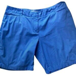 Talbots Rich Medium Blue Chino 9.5" Shorts, Classic, High Waist, Cotton, sz. 14P